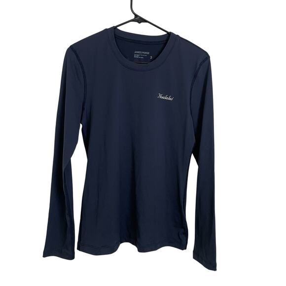 James Perse Malibu Swim Shirt Rash Guard Womens Size 3 Navy White Hawaii Beach - Picture 2 of 11